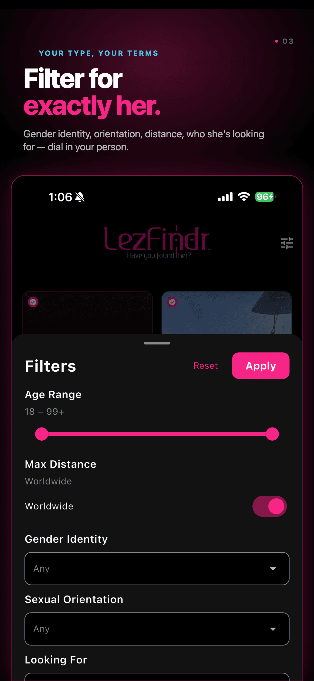 Filters to find your people