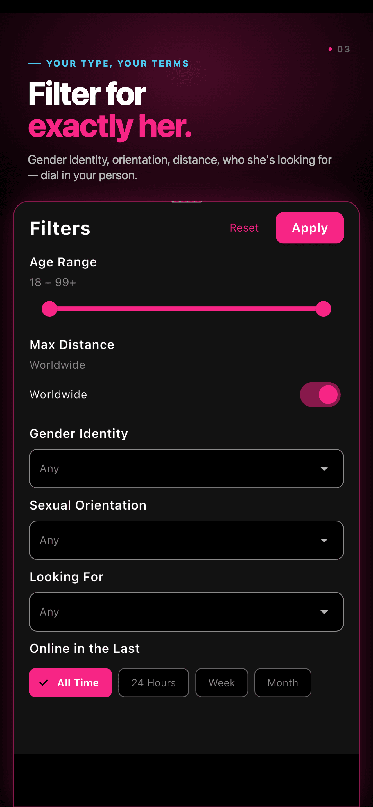 Filters to find your people